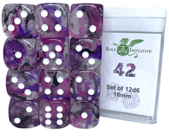 Role 4 Initiative Dice: 18mm D6 12ct Diffusion Cube 42 R4I50515-12P